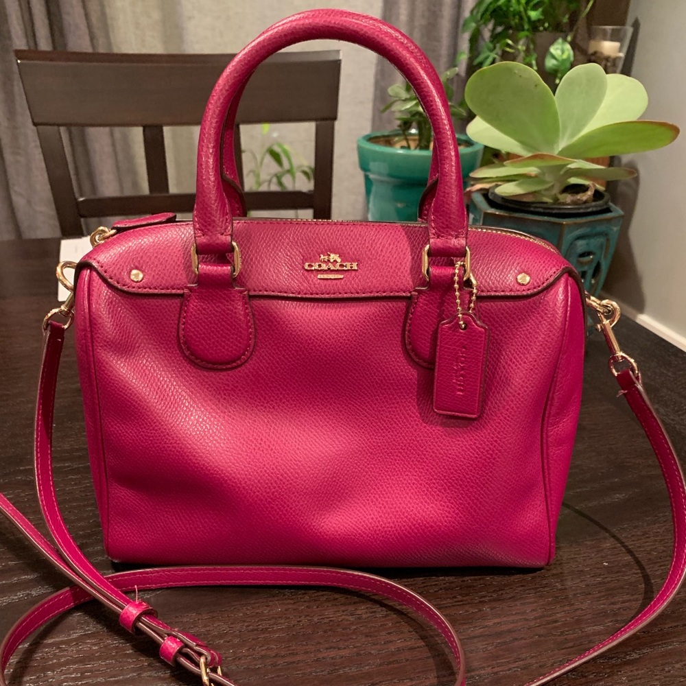 Coach Crossbody Top Handle Bag - Bright Cherry